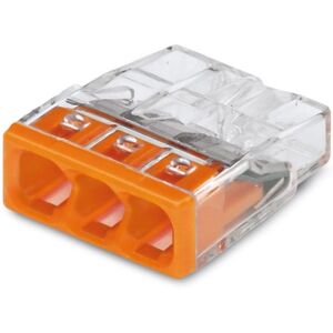 100 Stk Wago Samlemuffe 3x0,5-2,5 Mm², Orange