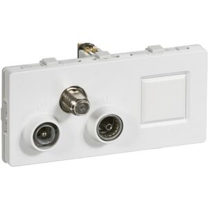 Lauritz Knudsen Lk Fuga Antenne/dataudtag 2 Modul Tv, R, Sat, Og Rj45 Slutdåse, Type Td352 I Hvid