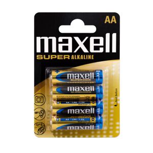 Maxell Aa Super Alkaline Batterier, Pakke Med 4 Stk.