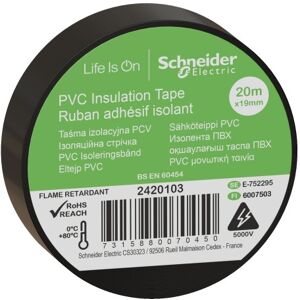 Schneider Electric Schneider Pvc Isoleringstape 19 Mm X 20 M I Sort