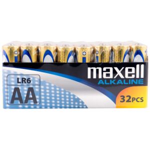 Maxell Long Life Alkaline Aa / Lr06 Shrink Batterier, 32 Stk.