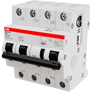 Abb Ds203nc Hpfi Kombiafbryder C, 3p+n På 25a