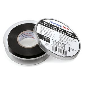 HellermannTyton Helatape Flex 1000+ 19 Mm X 20 M, Elektrisk Vinyltape, Sort