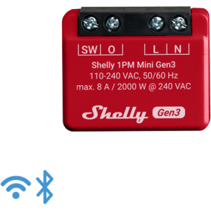 Shelly 1pm Mini (Gen 3) Wifi Relæ Med Effektmåling (230vac)