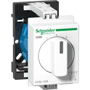 Schneider Electric Acti9 Drejeomskifter Icmb 10a 2p 415v 1-0-2, 3 Pos.  Hvid