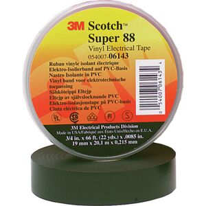 3M 80 Stk Pvc-Tape Scotch Super 88 25 Mm X 20m Sort
