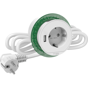 Schneider Electric Schneider Unica+ Xs Bordstikkontakt Med Usb A, Hvid  Hvid