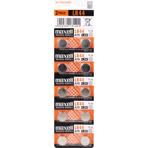 Maxell Knapcellebatteri Alkaline Lr44 - Pakke Med 10 Stk.