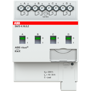 ABB Knx Sa/s4.16.5.2 Kontaktaktuator, Man. Betjening, Ac1 20a, Ac3 16a