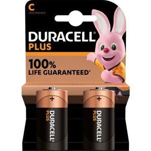 Duracell Plus C Alkaline Batterier - 2 Stk.