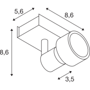 SLV Puri Loftlampe,1 Spot, Gu10, Med Dekoring, Hvid  Hvid