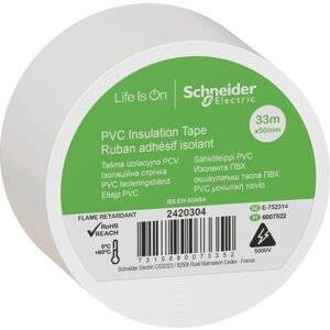 Schneider Electric Schneider Pvc Isoleringstape, 50 Mm X 33 M, Hvid