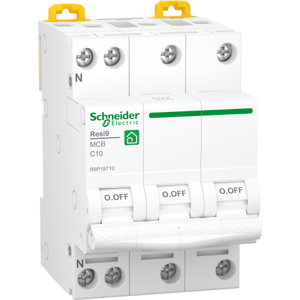 Schneider Electric Schneider Resi9 Automatsikring 3p+n 10a, Hvid