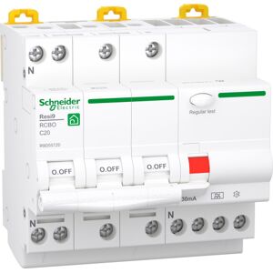 Schneider Electric Resi9 Kombiafbryder Xp Rcbo 3p+n C 20a 6ka, 30ma, Kl.A, R9d55720