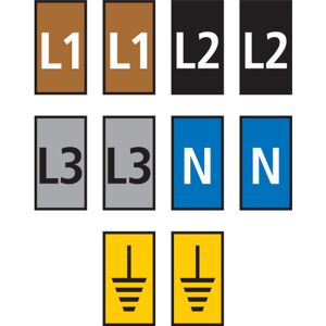 HellermannTyton 5 Stk Ledningsmærke (L1,L2,L3,N,Jord) Gul Wic2 Til 1,5-2,5 Mm² 200 Stk