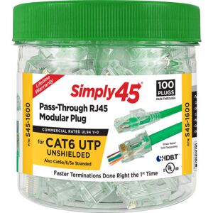 Imago Sonas Simply45 Rj45 Pass-Through Stik Cat6 Utp Uskærmet, 100 Stk