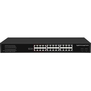 Lan-com Switch 24-Port 10/100/1000 Uplink 2-Port Gigabit La-Swai-G00224-S