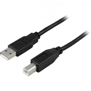 Deltaco 0,5 M Usb 2.0 A - B, Han - Han Kabel, Sort