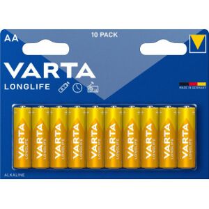 Varta Longlife-Alkalibatteri, 10 Stk. Aa (Lr6) Batterier