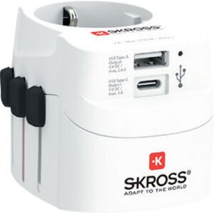 SKROSS Pro Light Usb A&c; Rejseadapter Med Usb-A Og Usb-C Port