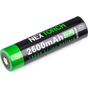 Nextorch Laddningsbart Batteri 18650, 2600 Mah, integread laddport Black OneSize, Black