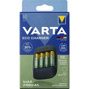 Varta Cargador ECO CHARGER, incluye 4 pilas recargables AA (2100 mAh), a partir de 4 unid.