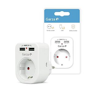 Garza - Pack de 2 Bases múltiples con 3 enchufes, Cable de 1.4 Metros, Enchufe  Plano, con Interruptor, Protección Infantil, Blanco : : Electrónica