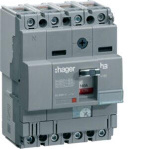 Hager Interruptor Automático  H3 Hha101h 100a  4 Polos X160 25ka