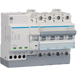 Hager Interruptor Automatico +limitador Sobretensiones Permanentes Y Transitorias  Mz425n  4 Polos 25a