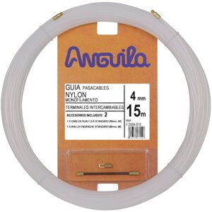 Anguila Guia Pasacables  12004015 4mm 15m Nylon Terminales Intercambiables Blanco