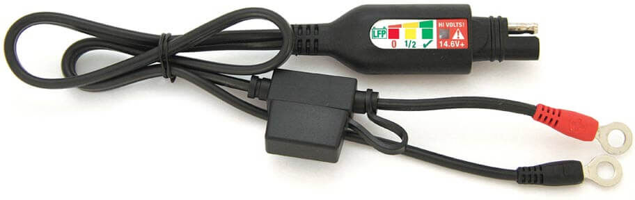 OPTIMATE Cable de carga con indicador de estado para baterías de litio de 12,8/13,2 V -