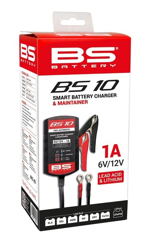 BS Battery BS10 6V / 12V 1A cargador de batería inteligente -  (260 mm)