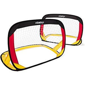 Relaxdays Pop-Up Goals In The German National Colours, Set of 2 Mini Pop-Up Football Goals, H x W x D: 80 x 119 x 83 cm, Black, Red, Gold