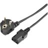 Prokord Power Cord Pc Power C13 Output 3.0m Angled Black 3m Power Cee 7/7 Uros Power Iec 60320 C13