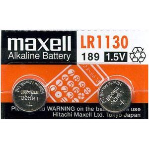 2 Piles LR54 / LR1130 / 189 Maxell Alcaline 1,5V - Publicité