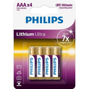 Philips 4 Piles Lithium AAA / FR03 Philips Lithium Ultra