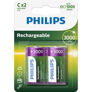 Philips 2 Piles Rechargeables C / HR14 3000mAh Philips