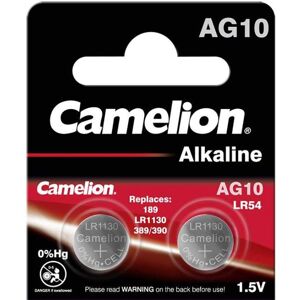 2 Piles AG10 / LR54 / LR1130 / 189 Camelion Alcaline 1,5V - Publicité