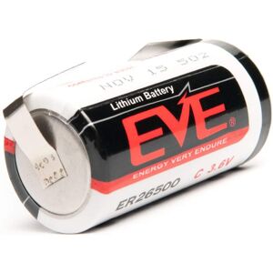 EVE Pile ER26500 / C Cosses à Souder en U EVE Lithium 3,6V