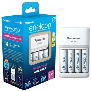 Panasonic Chargeur Panasonic Eneloop Smart Plus Charger BQ-CC55 avec 4 piles AA 2000mAh