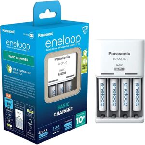 Panasonic Chargeur Panasonic Eneloop Basic Charger BQ-CC51 avec 4 piles AAA 800mAh