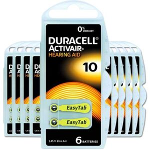 60 Piles Auditives 10 PR70 Duracell Hearing Aid Activair