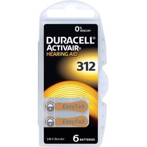 6 Piles Auditives 312 PR41 Duracell Hearing Aid Activair