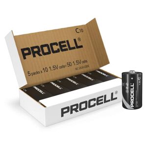 Duracell 50 Piles Alcalines C / LR14 Duracell Procell Constant