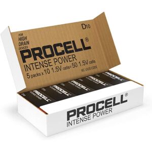 Duracell 50 Piles Alcalines D / LR20 Duracell Procell Intense