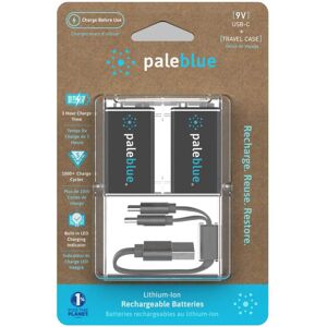 PaleBlue 2 Piles Rechargeables USB-C 9V / 6LR61 500mAh PaleBlue Lithium Ion 9V