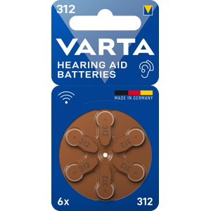 6 Piles Auditives 312 PR41 Varta Hearing Aid Batteries