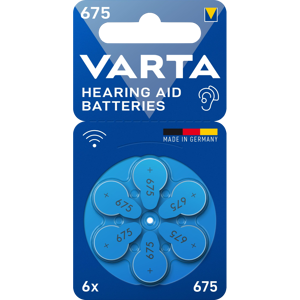 6 Piles Auditives 675 PR44 Varta Hearing Aid Batteries