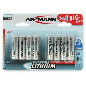 4+4 Lithium aa - Single-use battery - aa - Lithium - 1,5 v - 8 pièce(s) - Argent (1512-0012) - Ansmann - Publicité