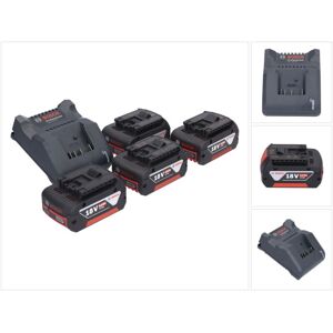 Bosch - gal 18V-20 Chargeur 10,8 - 18V - 2A + 4x Batteries gba 18V - 5,0Ah (2607337069) (2607226281) - Publicité